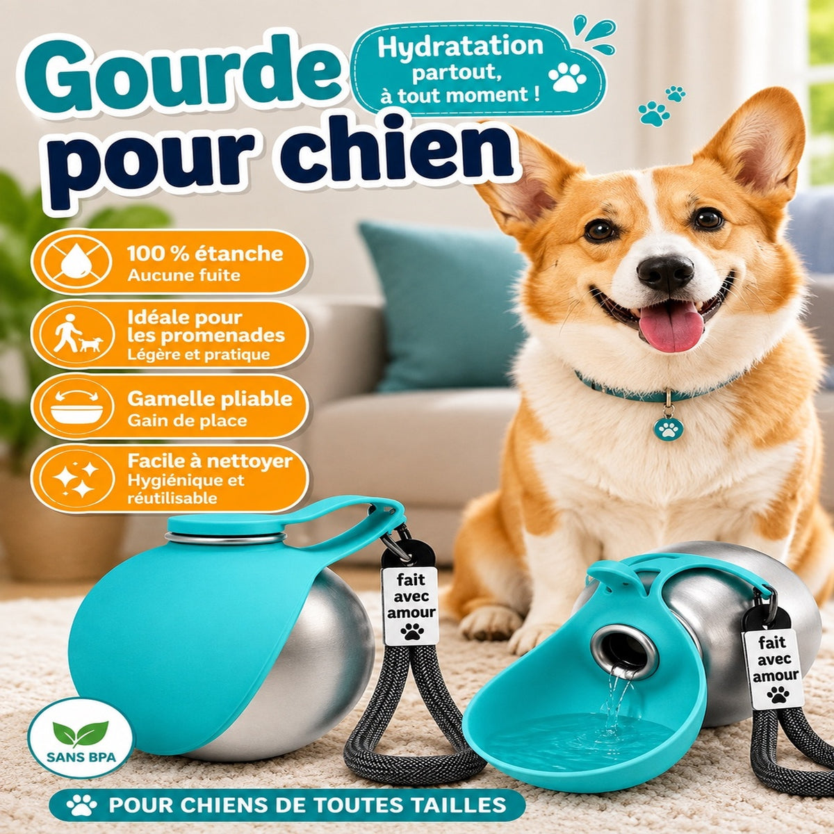 Gourde Nomade pour Chien